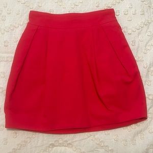 Red high waist skirt